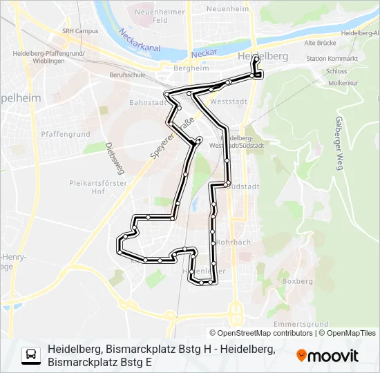 RNV MOONLINER 3 Bus Line Map