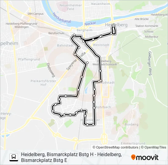 RNV MOONLINER 3 Bus Line Map