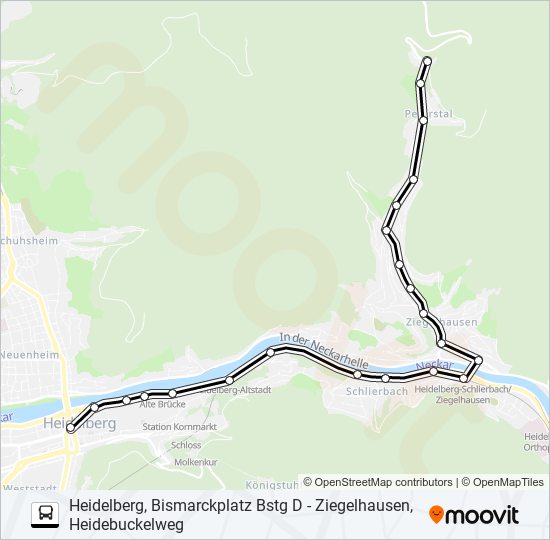 Автобус RNV MOONLINER 4: карта маршрута