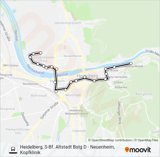 RNV MOONLINER 5 Bus Line Map