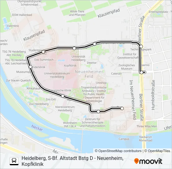 RNV MOONLINER 5 Bus Line Map