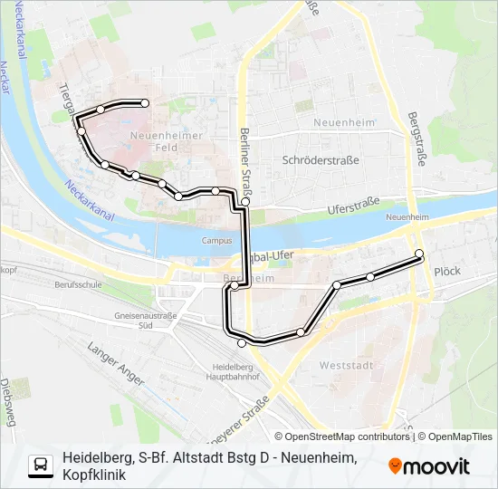 RNV MOONLINER 5 Bus Line Map