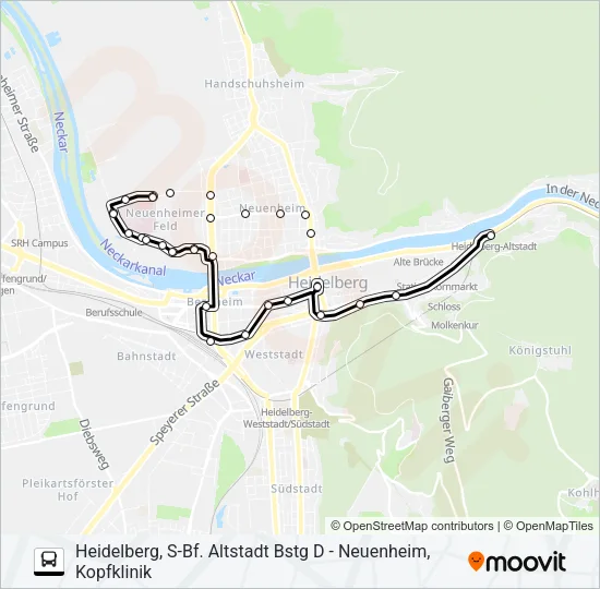 RNV MOONLINER 5 Bus Line Map