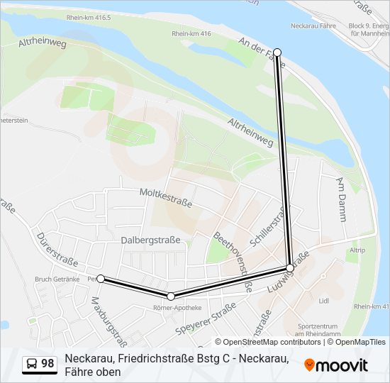 98 Bus Line Map