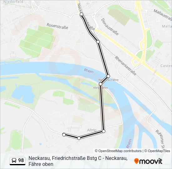 98 Bus Line Map