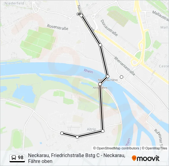 98 Bus Line Map