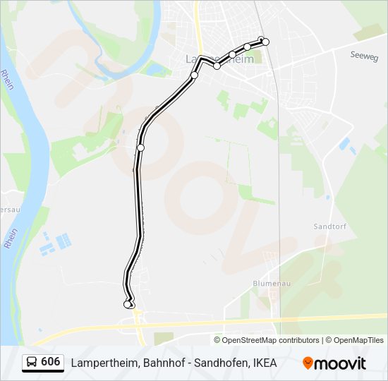 606 Bus Line Map