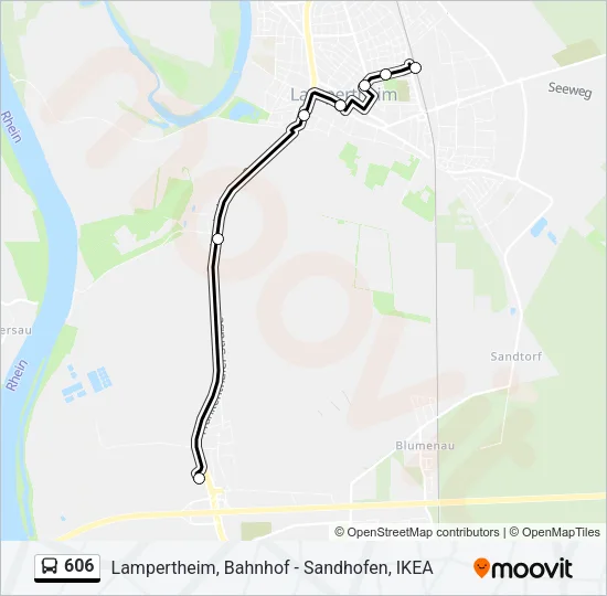 606 Bus Line Map