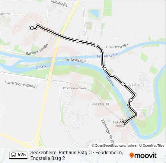 625 Bus Line Map