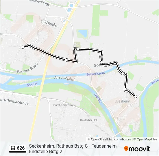 626 Bus Line Map