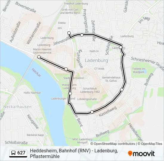 627 Bus Line Map