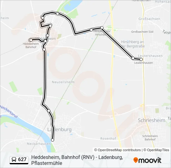 627 Bus Line Map