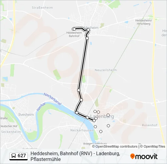 627 Bus Line Map