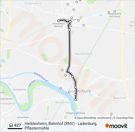 627 Bus Line Map
