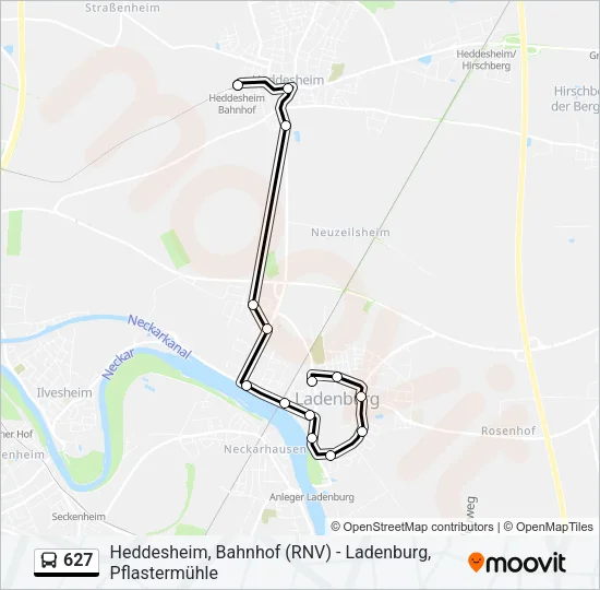 627 Bus Line Map