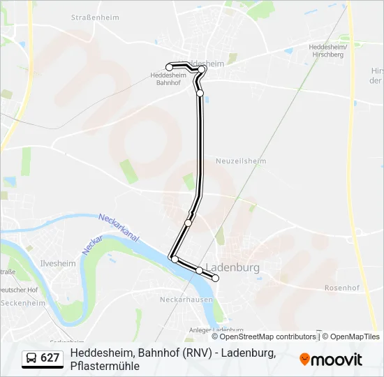 627 Bus Line Map