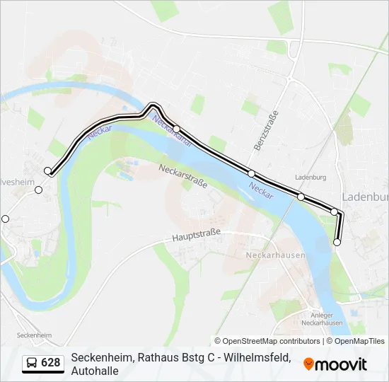 628 Bus Line Map