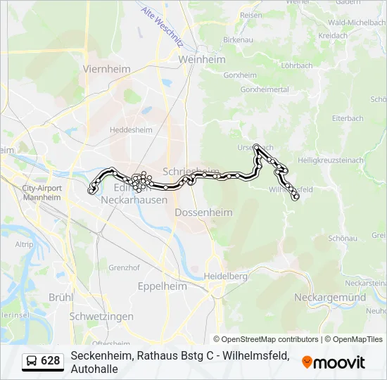 628 Bus Line Map