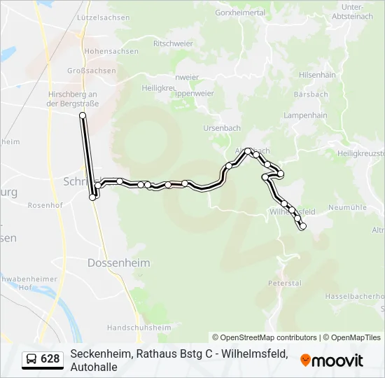 628 Bus Line Map