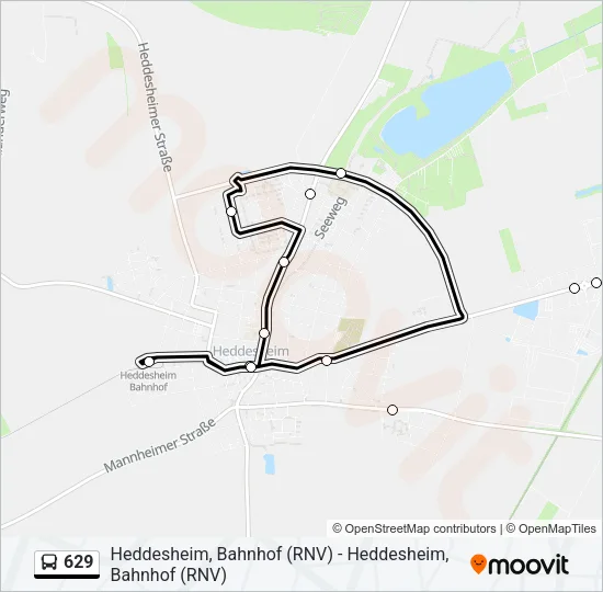 629 Bus Line Map