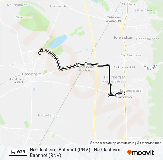 629 Bus Line Map