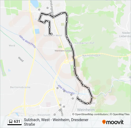 631 Bus Line Map