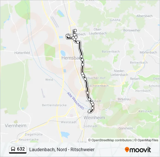 632 Bus Line Map