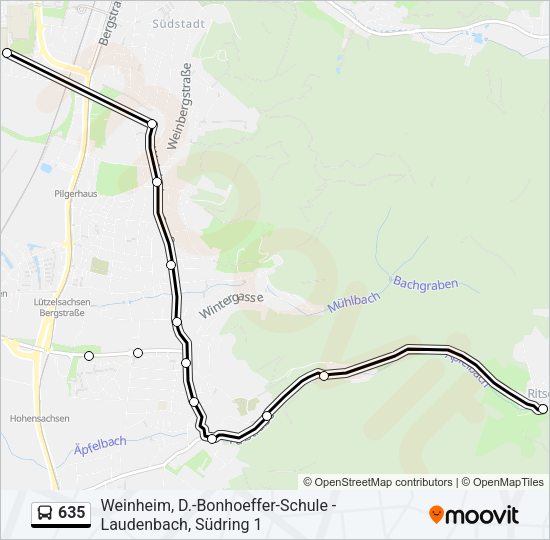 635 Bus Line Map