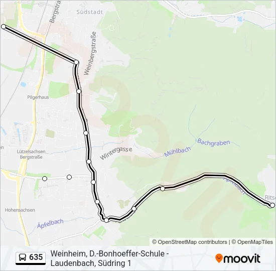 635 Bus Line Map