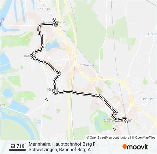 710 Bus Line Map