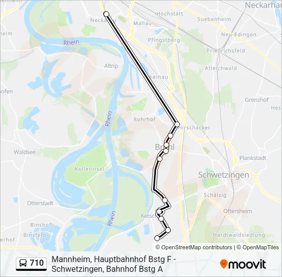 710 Bus Line Map