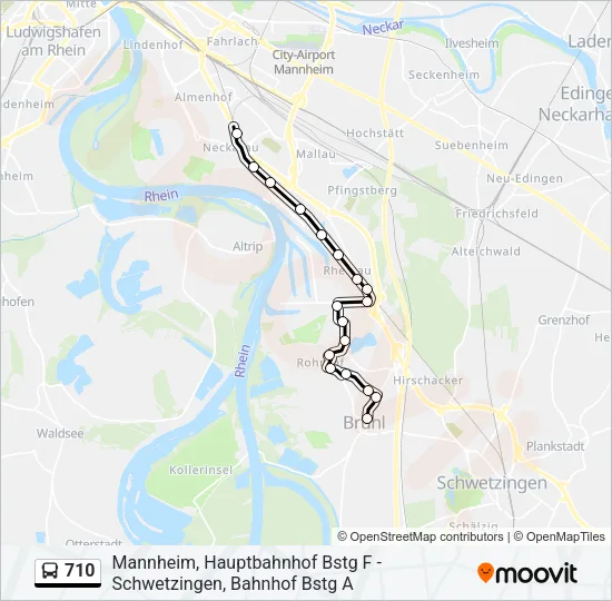 710 Bus Line Map