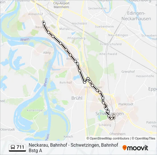 711 Bus Line Map