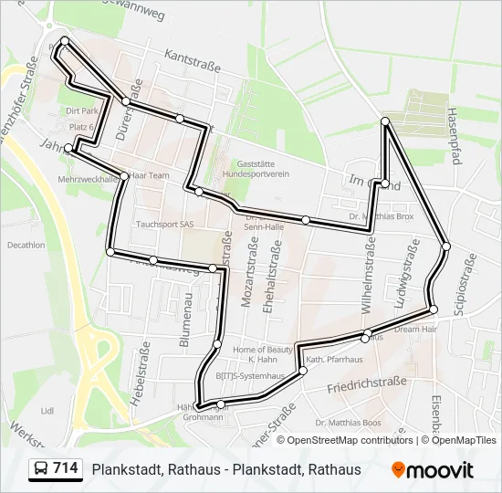 714 Bus Line Map