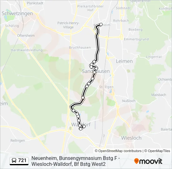 721 Bus Line Map
