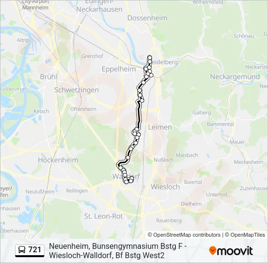 721 Bus Line Map