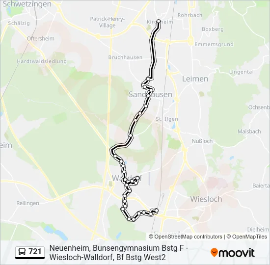 721 Bus Line Map