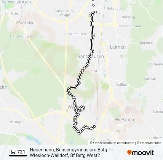 721 Bus Line Map