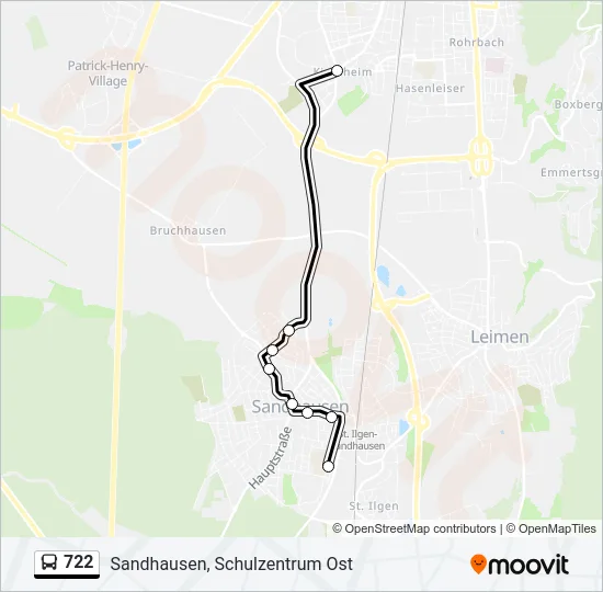 722 Bus Line Map