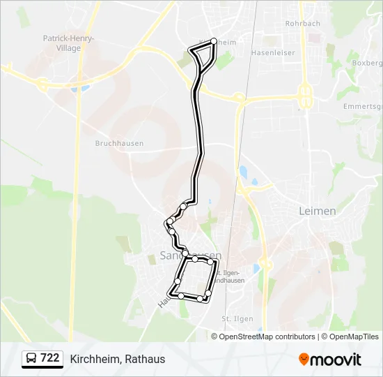 722 Bus Line Map