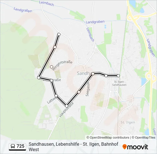 725 Bus Line Map