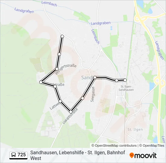 725 Bus Line Map