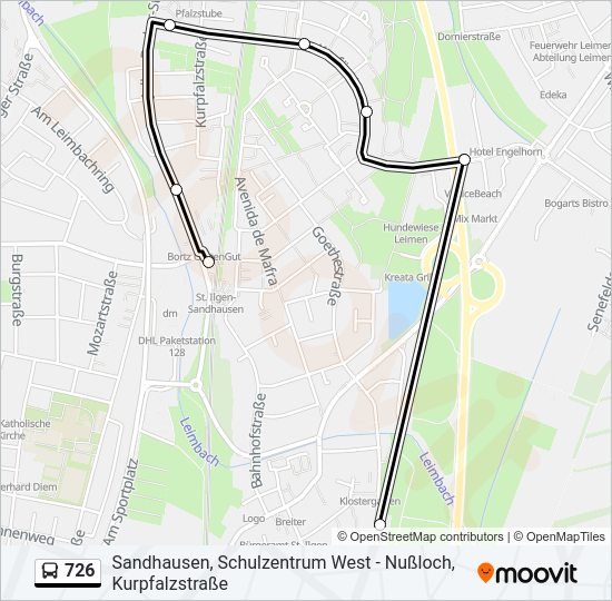 Buslinie 726 Karte