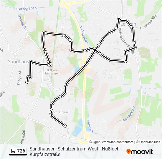 726 Bus Line Map