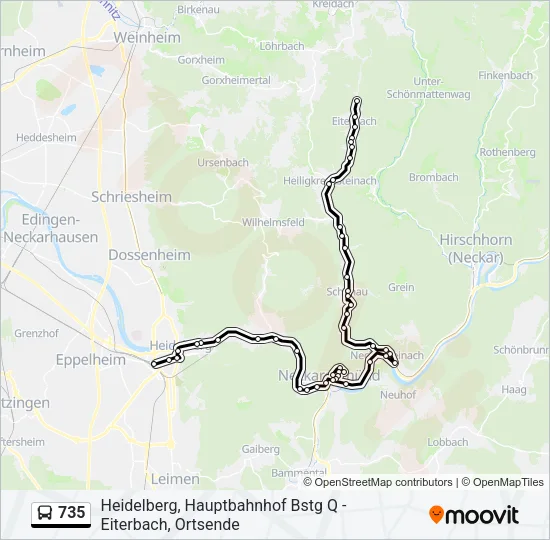 735 Bus Line Map