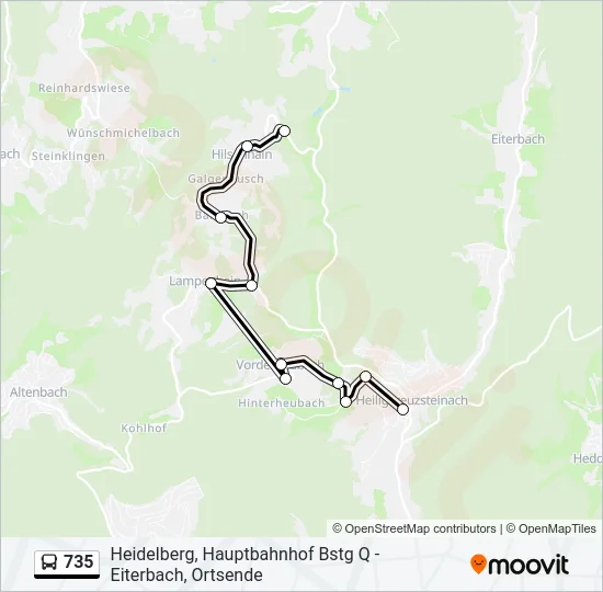 735 Bus Line Map