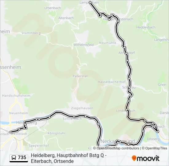 735 Bus Line Map