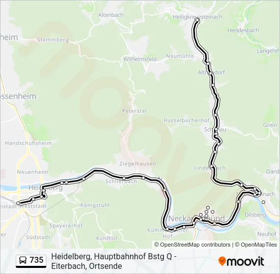735 Bus Line Map