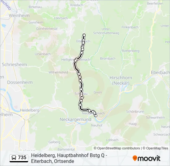 735 Bus Line Map
