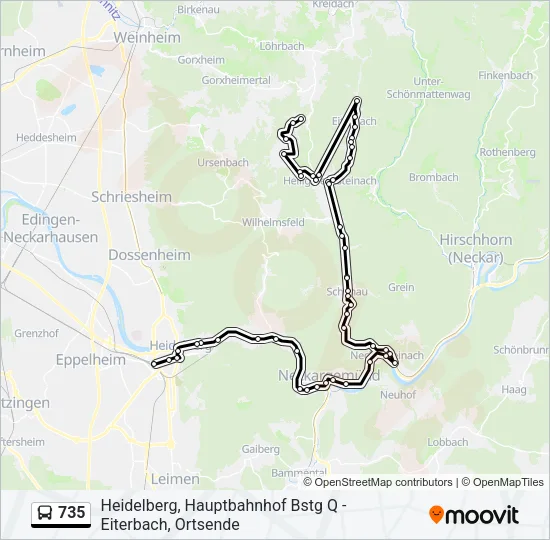 735 Bus Line Map